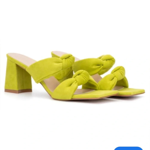 NWT Torgeis Flamingo Heel Sandal Lime Sz 7.5 - Picture 1 of 10